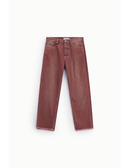 Regular-fit cropped broek met gerafelde zoom Alstublieft