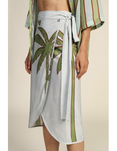 Dixie wikkelrok met palmprint