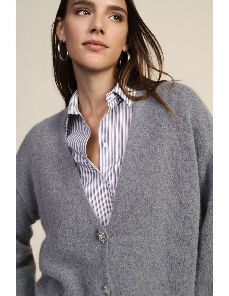 Dixie-vest met juweelknopen en wijde mouwen
