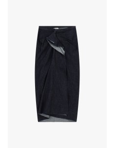 Dixie asymmetrische midi-rok met knoop aan de voorkant 2