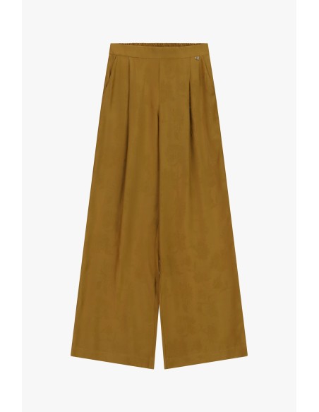 Dixie palazzobroek met plooien en elastische taille