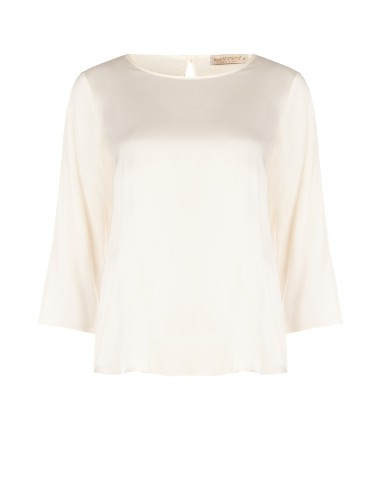 Vloeiende blouse met 3/4-mouwen van satijn Rinascimento
