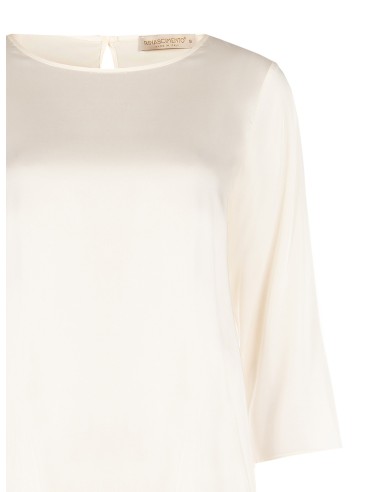 Vloeiende blouse met 3/4-mouwen van satijn Rinascimento