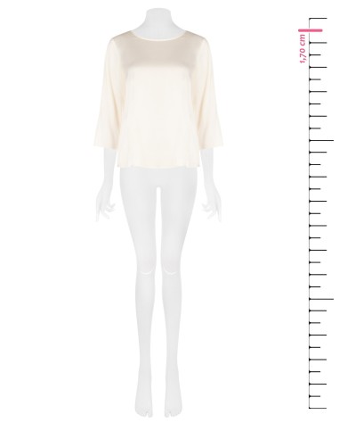 Vloeiende blouse met 3/4-mouwen van satijn Rinascimento