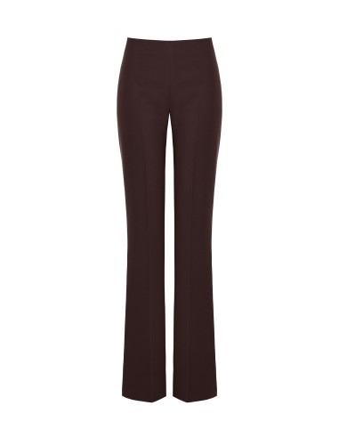 Rinascimento pantalon met wijde pijpen van technische stof en een zijrits