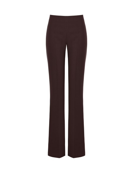 Rinascimento pantalon met wijde pijpen van technische stof en een zijrits