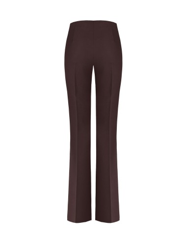 Rinascimento pantalon met wijde pijpen van technische stof en een zijrits
