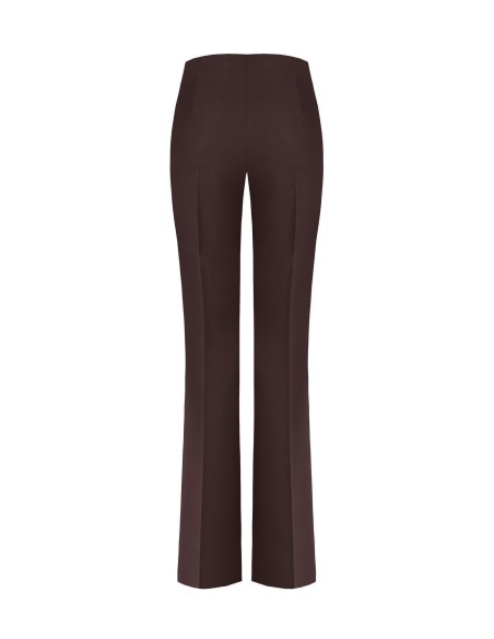 Rinascimento pantalon met wijde pijpen van technische stof en een zijrits
