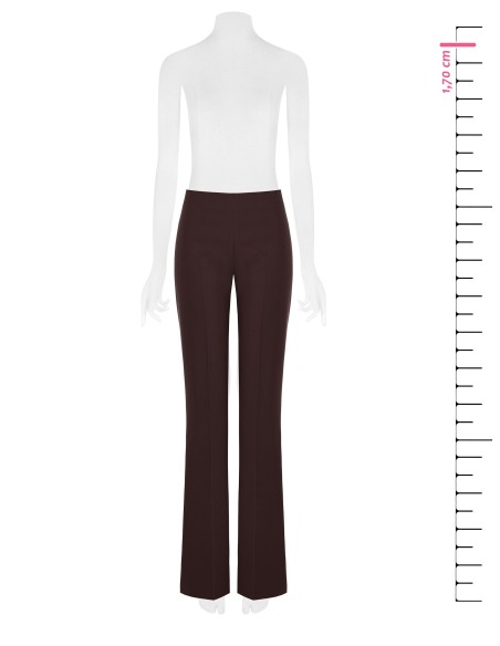 Rinascimento pantalon met wijde pijpen van technische stof en een zijrits