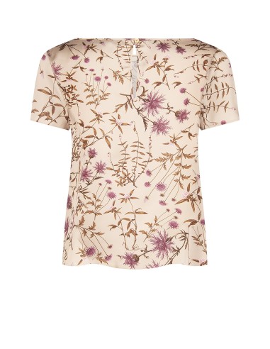 Ruime en soepel vallende satijnen blouse met bloemenprint van Rinascimento