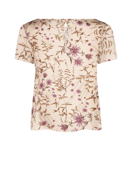 Ruime en soepel vallende satijnen blouse met bloemenprint van Rinascimento