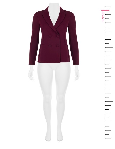 Getailleerde curvy blazer van scuba-crêpe met bijpassende knopen, Rinascimento Curvy