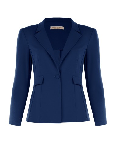 Getailleerde curvy blazer van scuba-crêpe met bijpassende knoop – Rinascimento Curvy