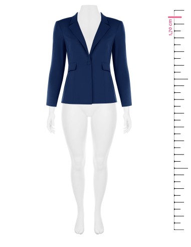 Getailleerde curvy blazer van scuba-crêpe met bijpassende knoop – Rinascimento Curvy
