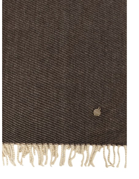 Wool-Touch-sjaal met horizontale strepen en franjes Rinascimento