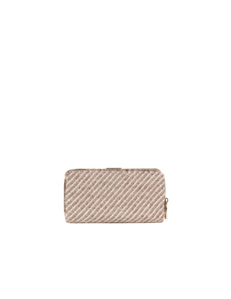 Portemonnee Travel Bag van warme stof met diagonale strepen en kettingschouderband Rinascimento