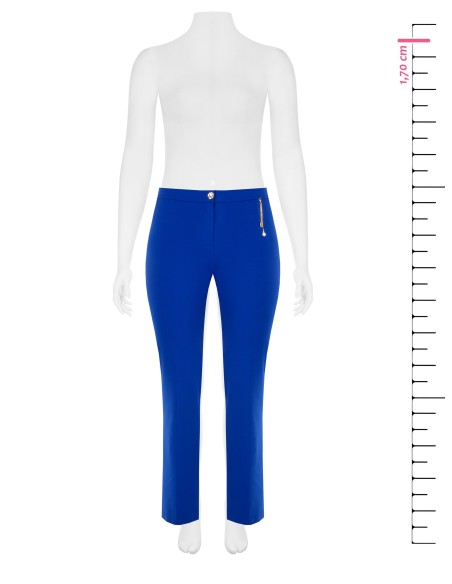 Rechte curvybroek van scuba-crêpe met sierdetail van kettingen en parel – Rinascimento Curvy