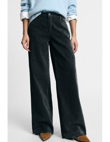Broek met vijf zakken en wijde pijpen Please