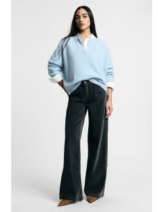Broek met vijf zakken en wijde pijpen Please