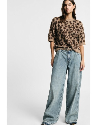 Wijde jeans met hoge taille en wijde pijpen Please