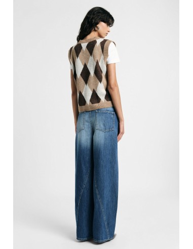 Wijde jeans met diagonale riem, alstublieft