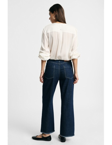 Rechte jeans met vijf zakken en gerafelde onderkant Please