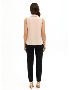 A-lijn blouse van georgette met maxi-volant en juweelknop Rinascimento 2