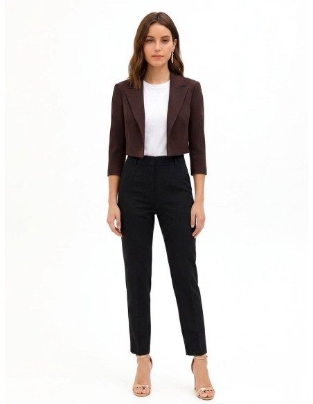 Open cropped blazer van scuba-crêpe Rinascimento