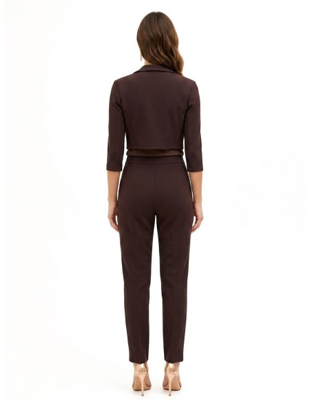 Open cropped blazer van scuba-crêpe Rinascimento