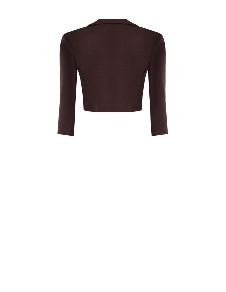 Open cropped blazer van scuba-crêpe Rinascimento