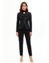 Getailleerde blazer van scuba-crêpe met asymmetrische rits