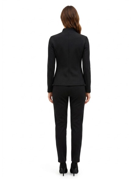 Getailleerde blazer van scuba-crêpe met asymmetrische rits
