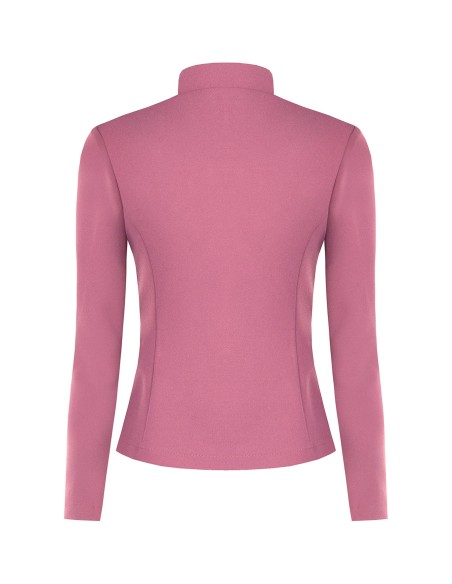 Getailleerde blazer van scuba-crêpe met asymmetrische rits