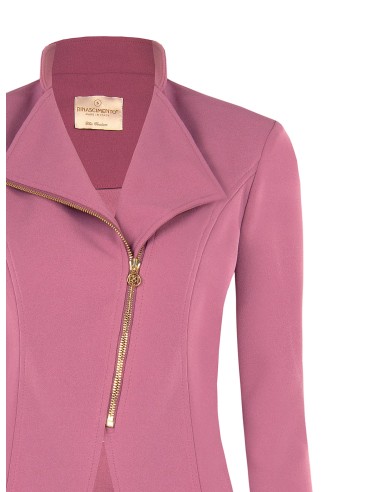 Getailleerde blazer van scuba-crêpe met asymmetrische rits