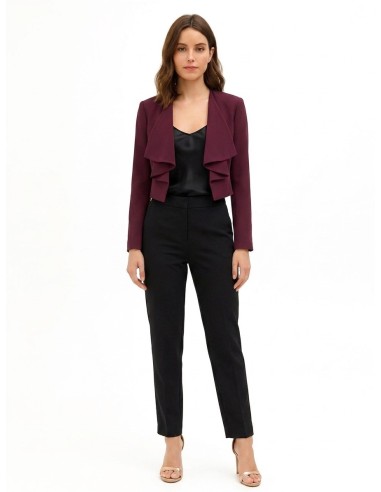 Cropped Spencer-jasje van cadistof met gedrapeerde revers Rinascimento
