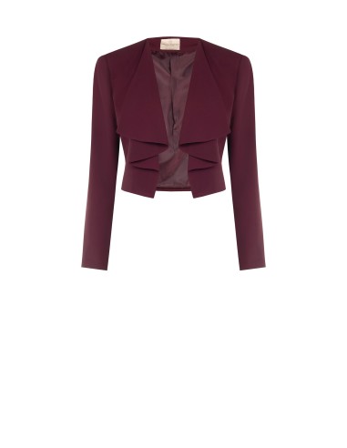 Cropped Spencer-jasje van cadistof met gedrapeerde revers Rinascimento