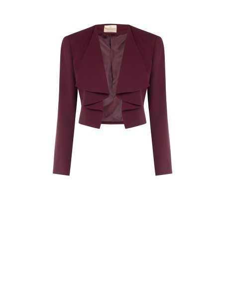 Cropped Spencer-jasje van cadistof met gedrapeerde revers Rinascimento