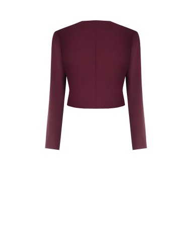 Cropped Spencer-jasje van cadistof met gedrapeerde revers Rinascimento