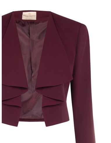 Cropped Spencer-jasje van cadistof met gedrapeerde revers Rinascimento