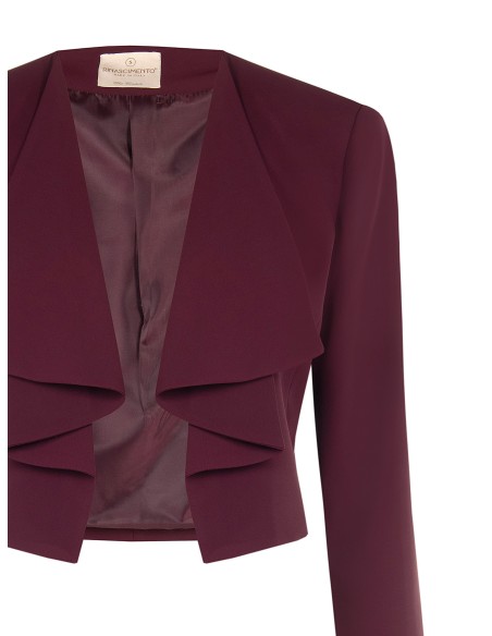 Cropped Spencer-jasje van cadistof met gedrapeerde revers Rinascimento