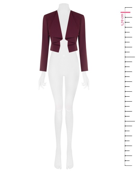 Cropped Spencer-jasje van cadistof met gedrapeerde revers Rinascimento