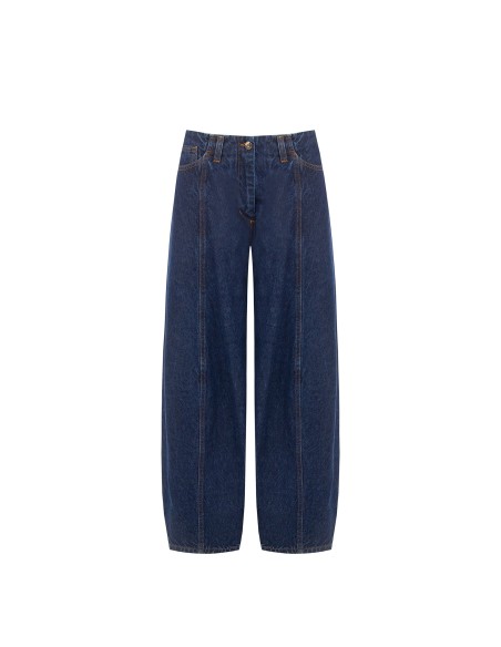 Balloonjeans met stiksels aan de voorkant van Rinascimento
