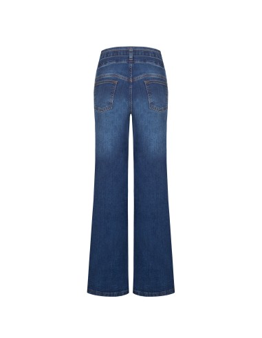 Wide leg-jeans met stretch en bijpassende riem Rinascimento