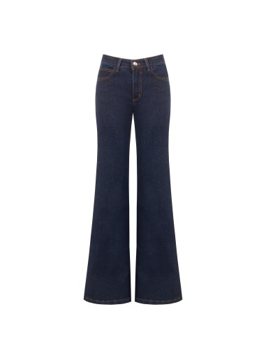Wide-leg jeans met stretch, Zero-wassing, Rinascimento