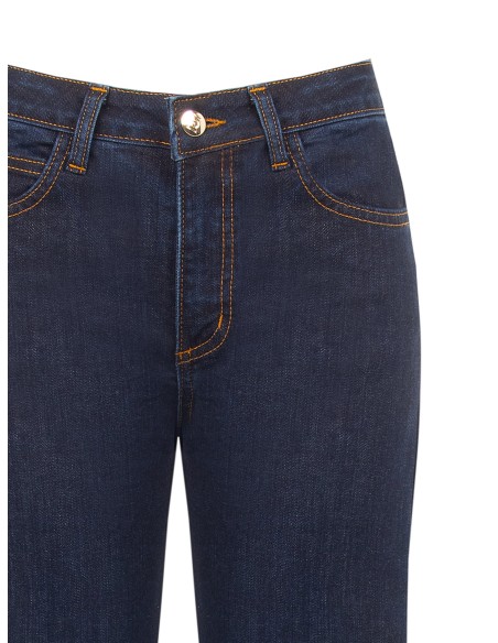 Wide-leg jeans met stretch, Zero-wassing, Rinascimento