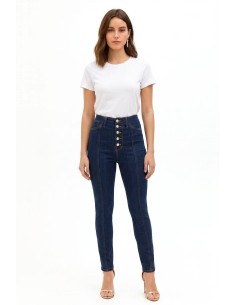 Stretch skinny jeans met zero wash van Rinascimento