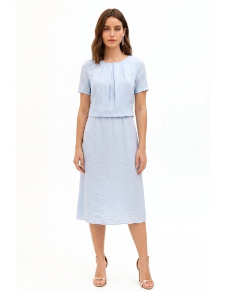 Midi-jurk met 2-delige look van licht gekreukelde viscosemix Rinascimento