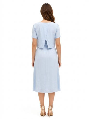 Midi-jurk met 2-delige look van licht gekreukelde viscosemix Rinascimento