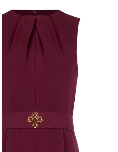 Jumpsuit van cady met geplooide halslijn, bijpassende stevige riem en gesp met Rinascimento-logo