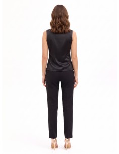 Getailleerde top van satijnlook, 2-delig, met kanten detail Rinascimento 2